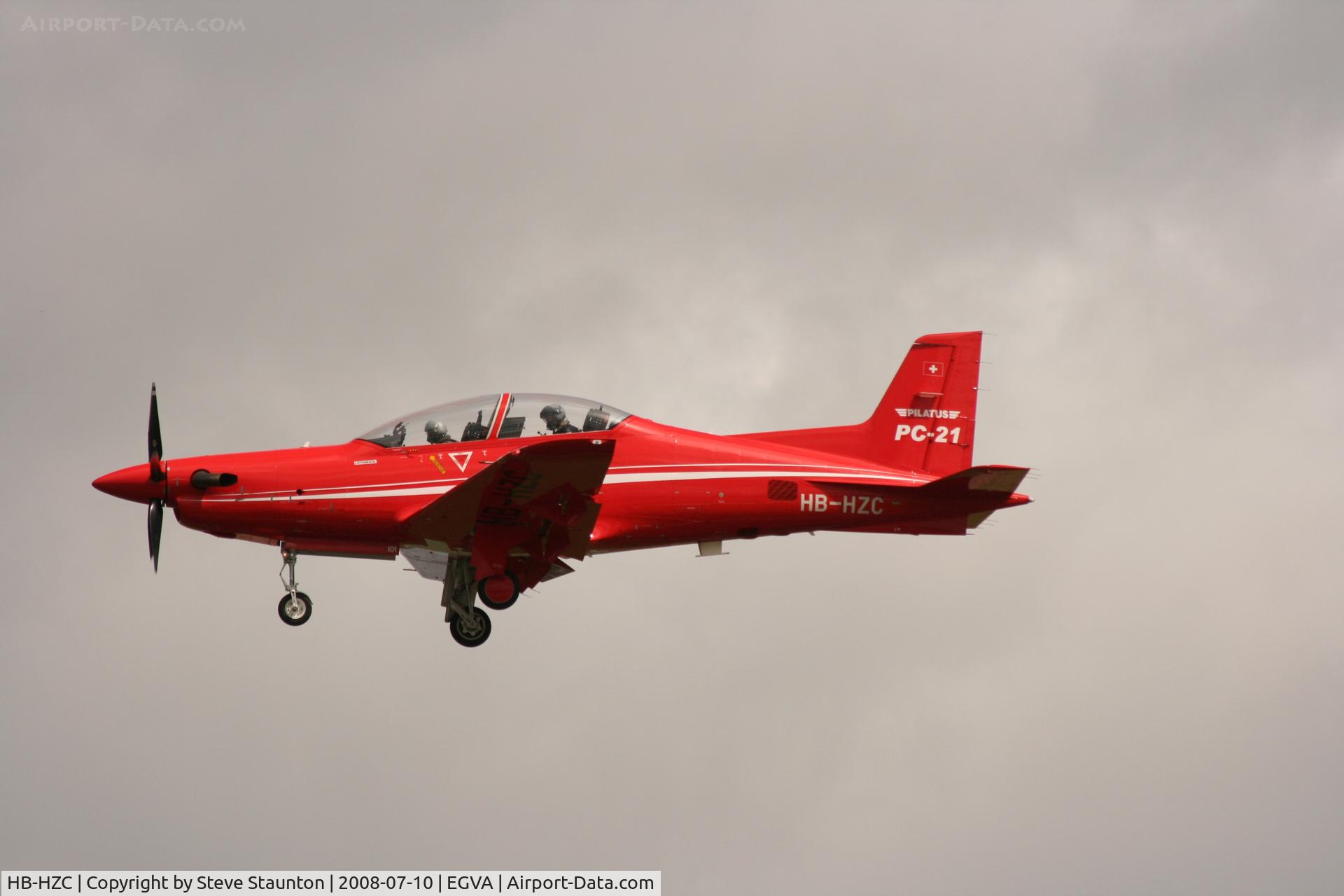 HB-HZC, 2005 Pilatus PC-21 C/N 101, Taken at the Royal International Air Tattoo 2008 during arrivals and departures (show days cancelled due to bad weather)