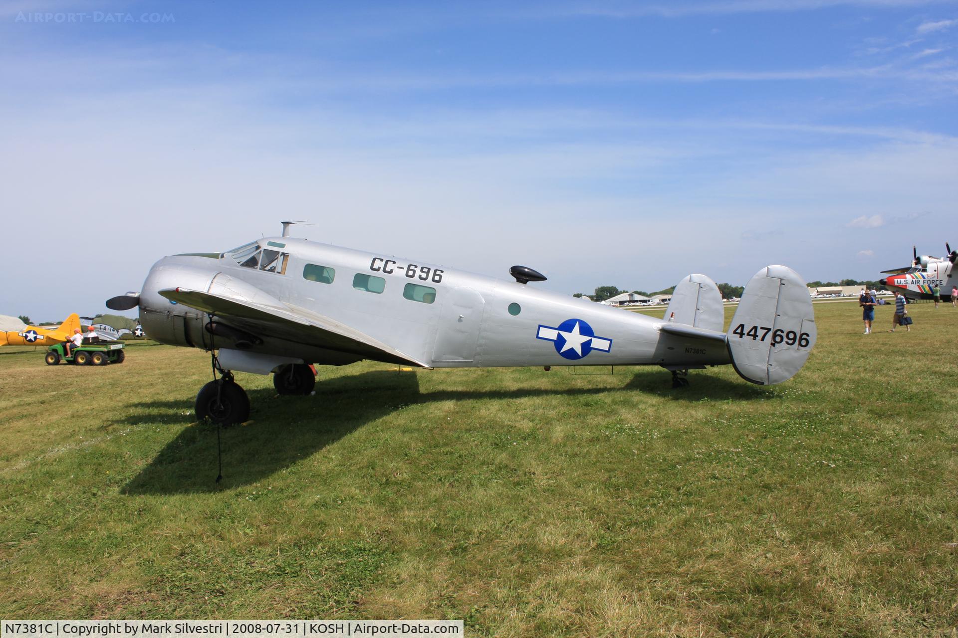 N7381C, 1944 Beech C18S C/N 8104, Oshkosh 2008