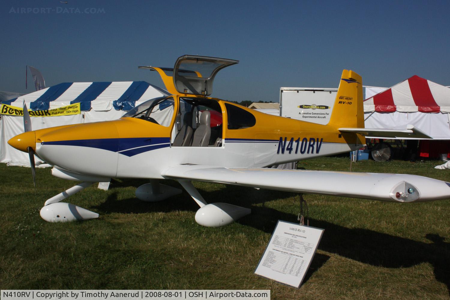 N410RV, 2003 Vans RV-10 C/N 1 (N410RV), EAA AirVenture 2008