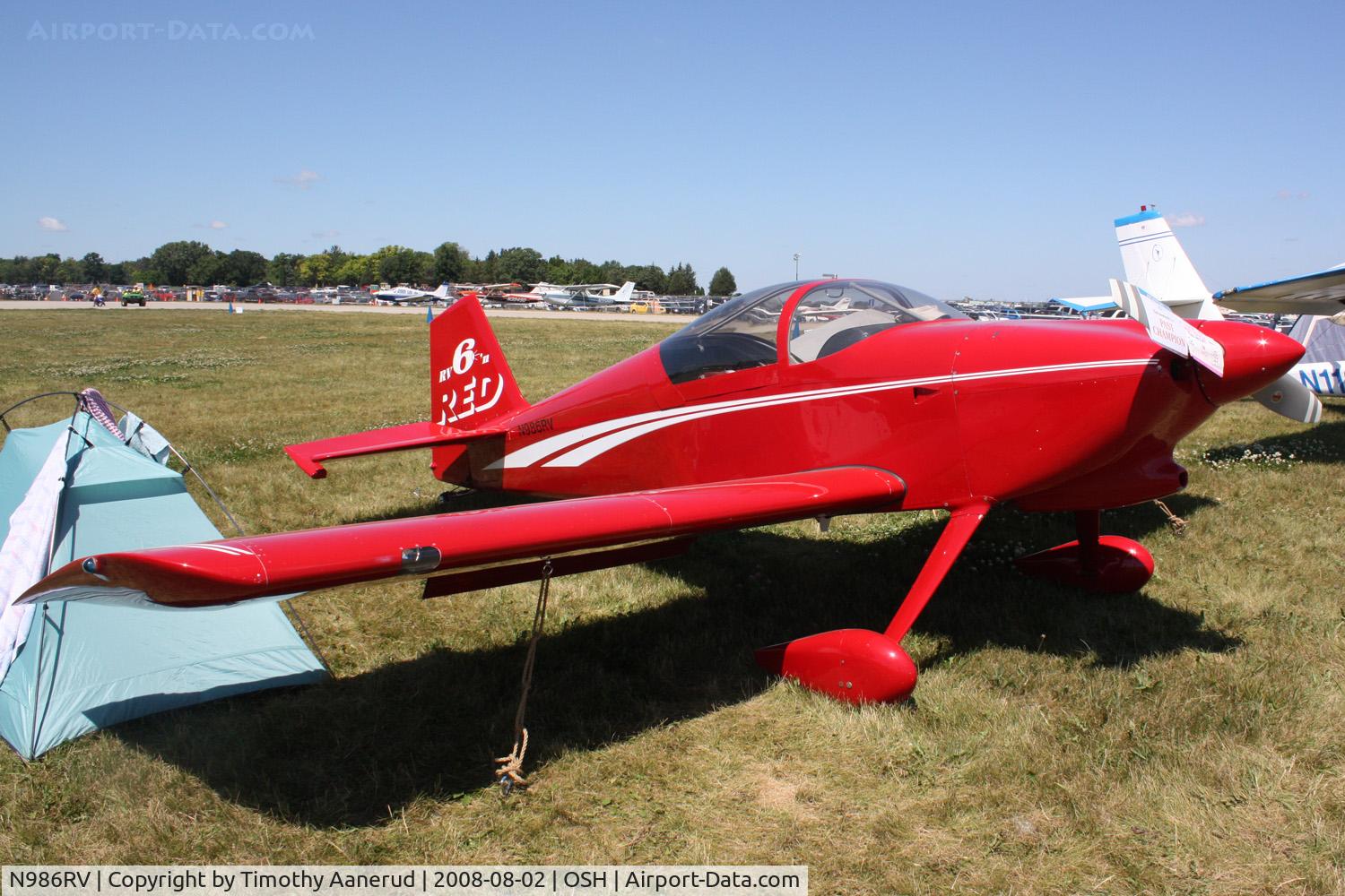 N986RV, 1998 Vans RV-6 C/N 22075, EAA AirVenture 2008