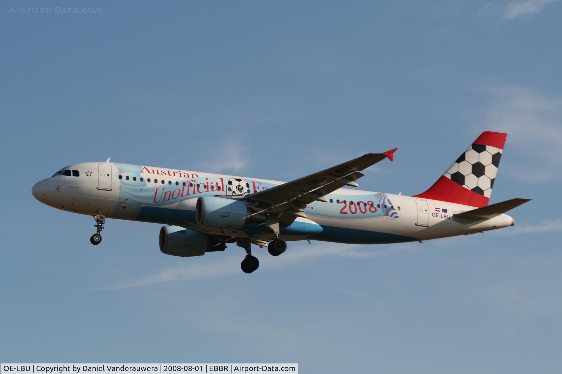 OE-LBU, 2001 Airbus A320-214 C/N 1478, arrival of flight OS351 to rwy 25L