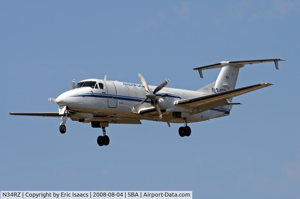 N34RZ, 1991 Beech 1900C C/N UC-151, Landing in Santa Barbara