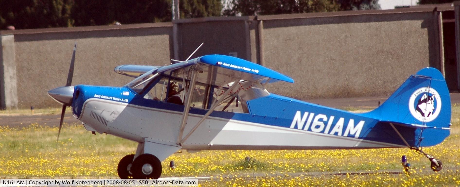 N161AM, 2001 Aviat A-1B Husky C/N 2161, remarkable STOL on T/O, maybe saw me recording image
