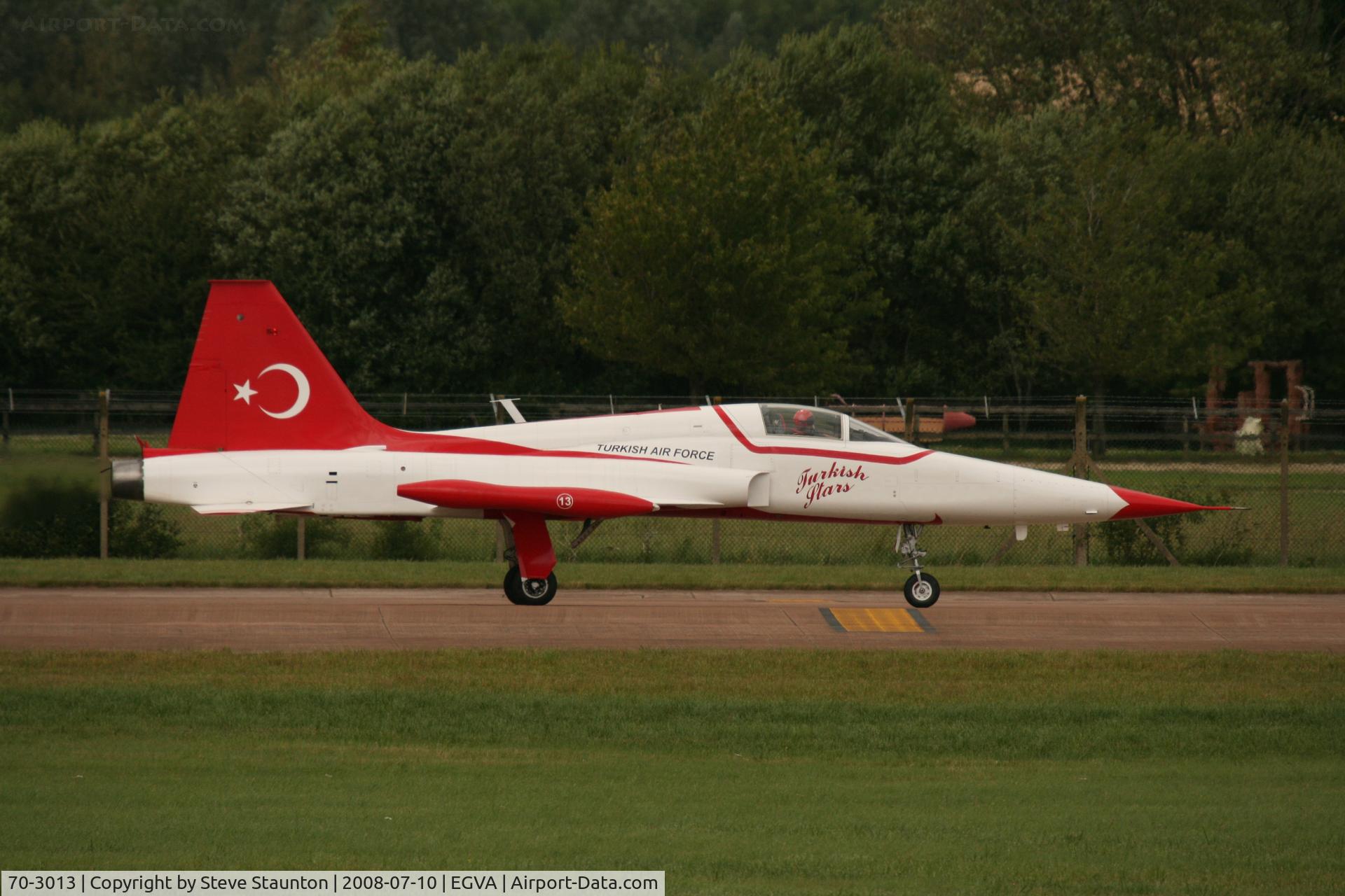70-3013, Northrop NF-5 Freedom Fighter C/N 3013, Taken at the Royal International Air Tattoo 2008 during arrivals and departures (show days cancelled due to bad weather)