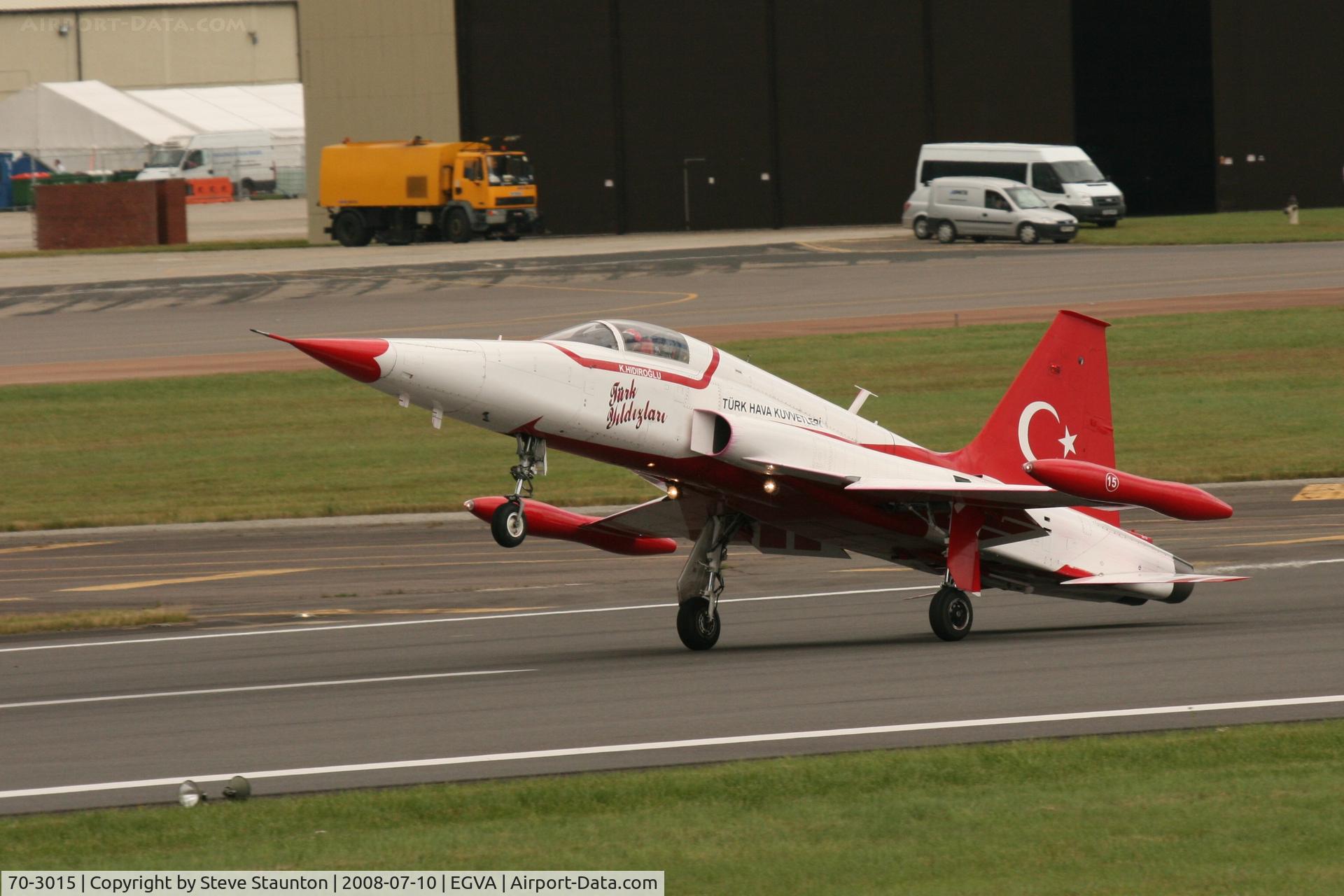 70-3015, Northrop NF-5 Freedom Fighter C/N 3015, Taken at the Royal International Air Tattoo 2008 during arrivals and departures (show days cancelled due to bad weather)