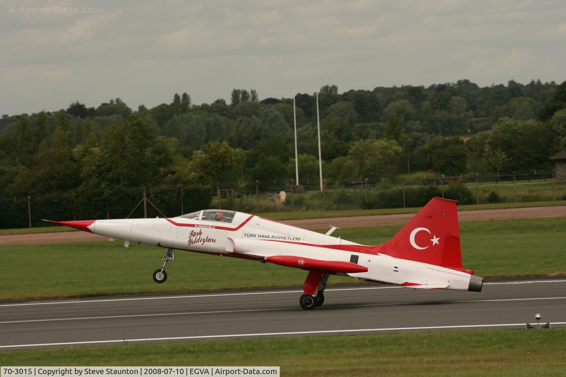 70-3015, Northrop NF-5 Freedom Fighter C/N 3015, Taken at the Royal International Air Tattoo 2008 during arrivals and departures (show days cancelled due to bad weather)