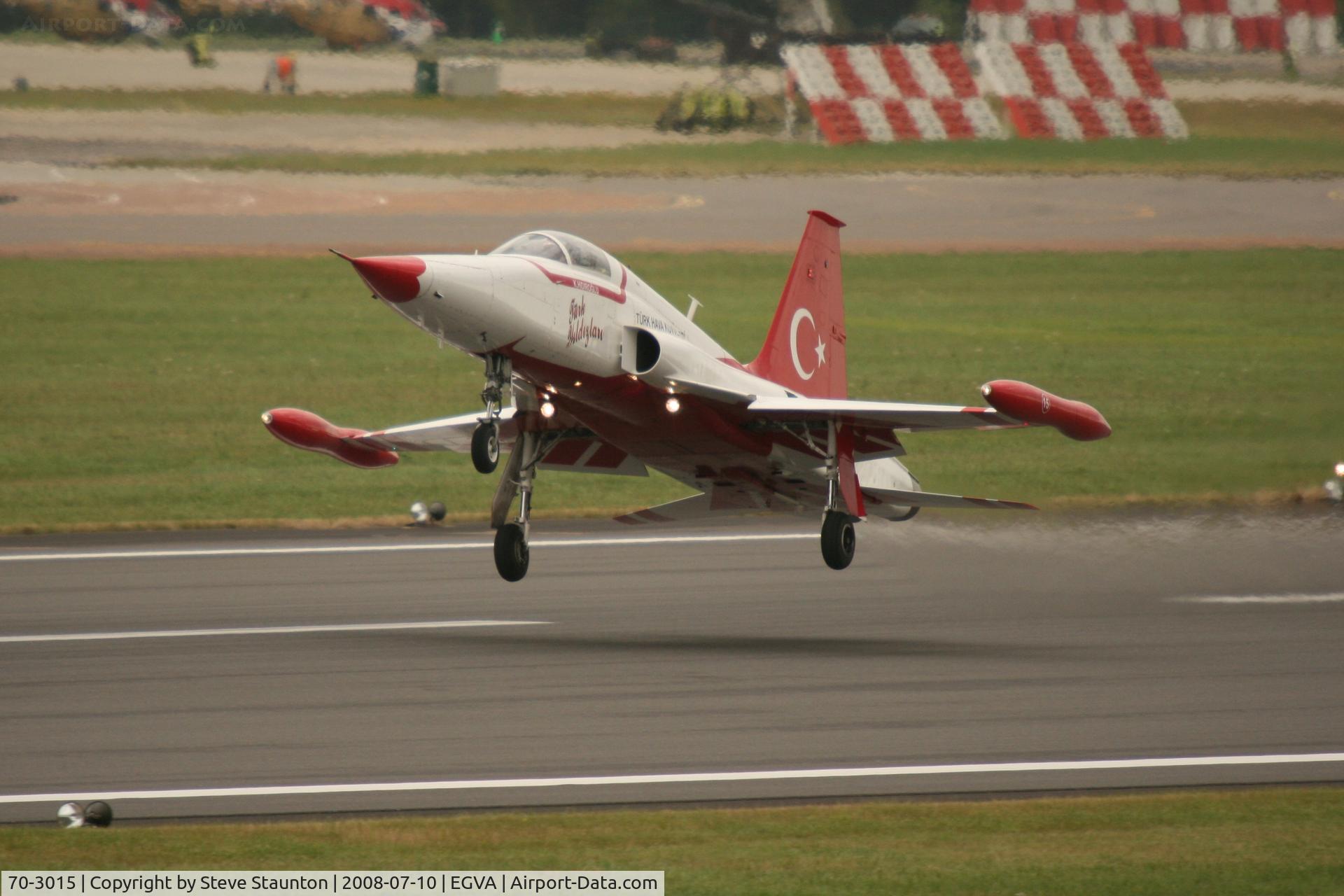 70-3015, Northrop NF-5 Freedom Fighter C/N 3015, Taken at the Royal International Air Tattoo 2008 during arrivals and departures (show days cancelled due to bad weather)