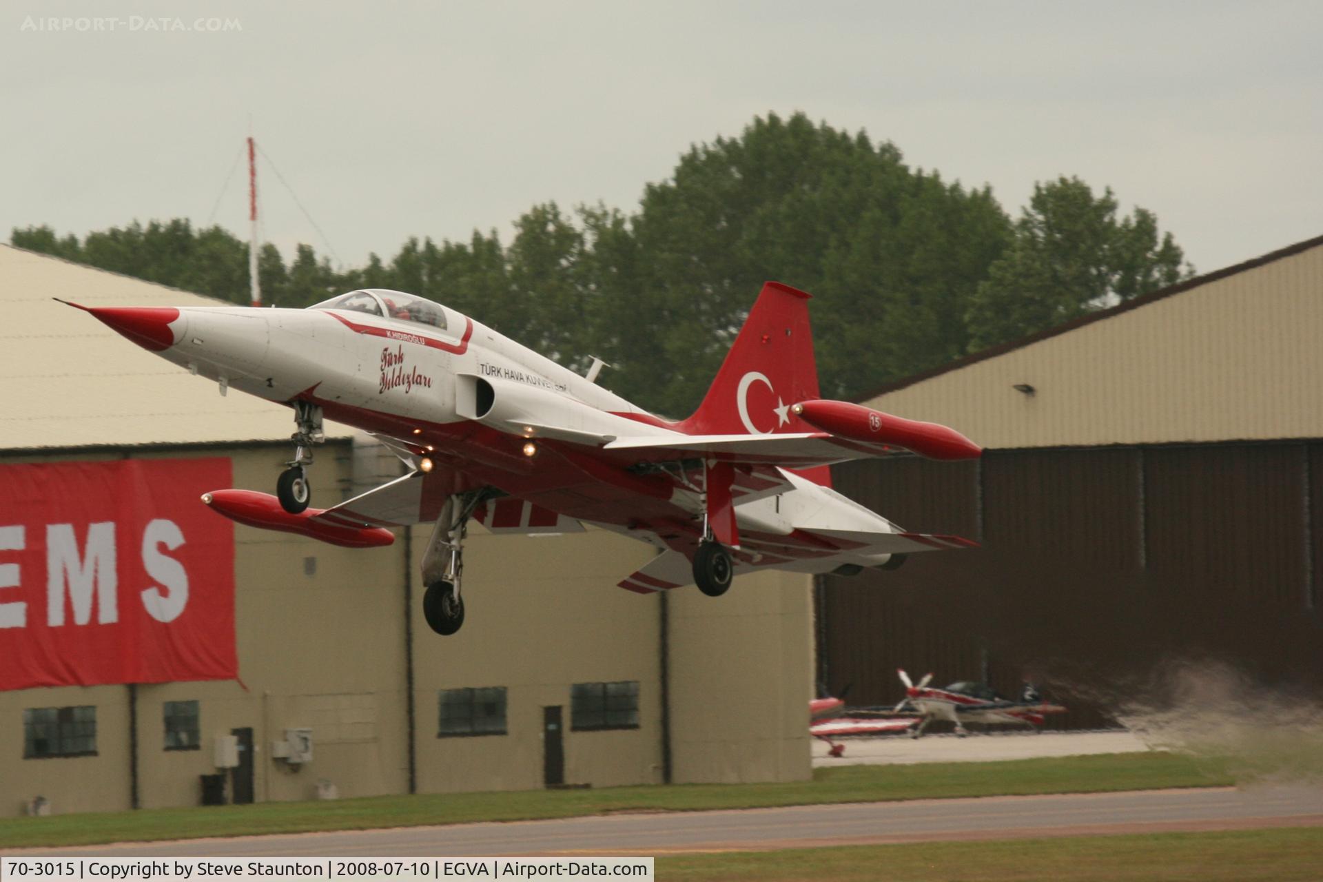 70-3015, Northrop NF-5 Freedom Fighter C/N 3015, Taken at the Royal International Air Tattoo 2008 during arrivals and departures (show days cancelled due to bad weather)