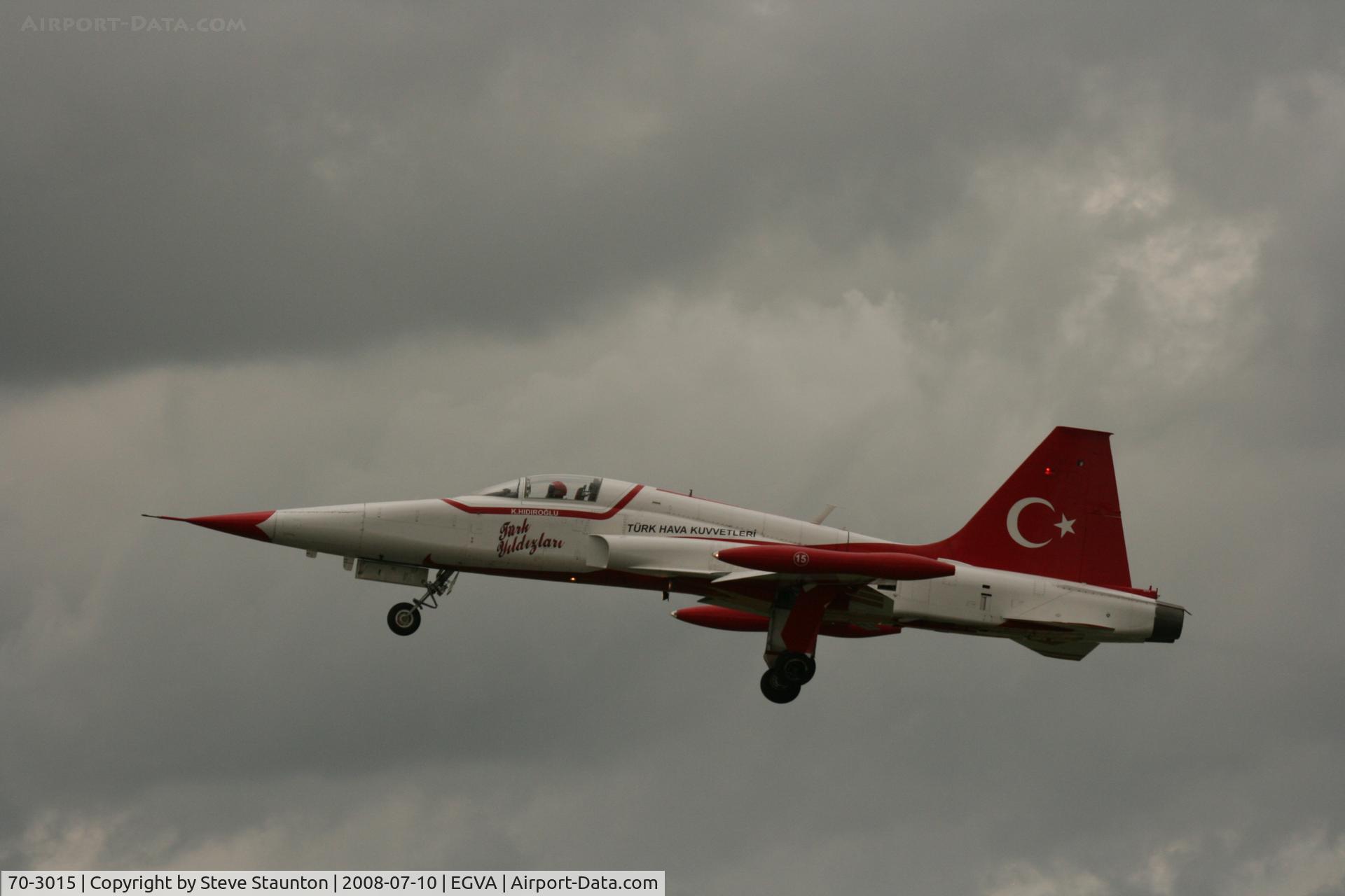70-3015, Northrop NF-5 Freedom Fighter C/N 3015, Taken at the Royal International Air Tattoo 2008 during arrivals and departures (show days cancelled due to bad weather)