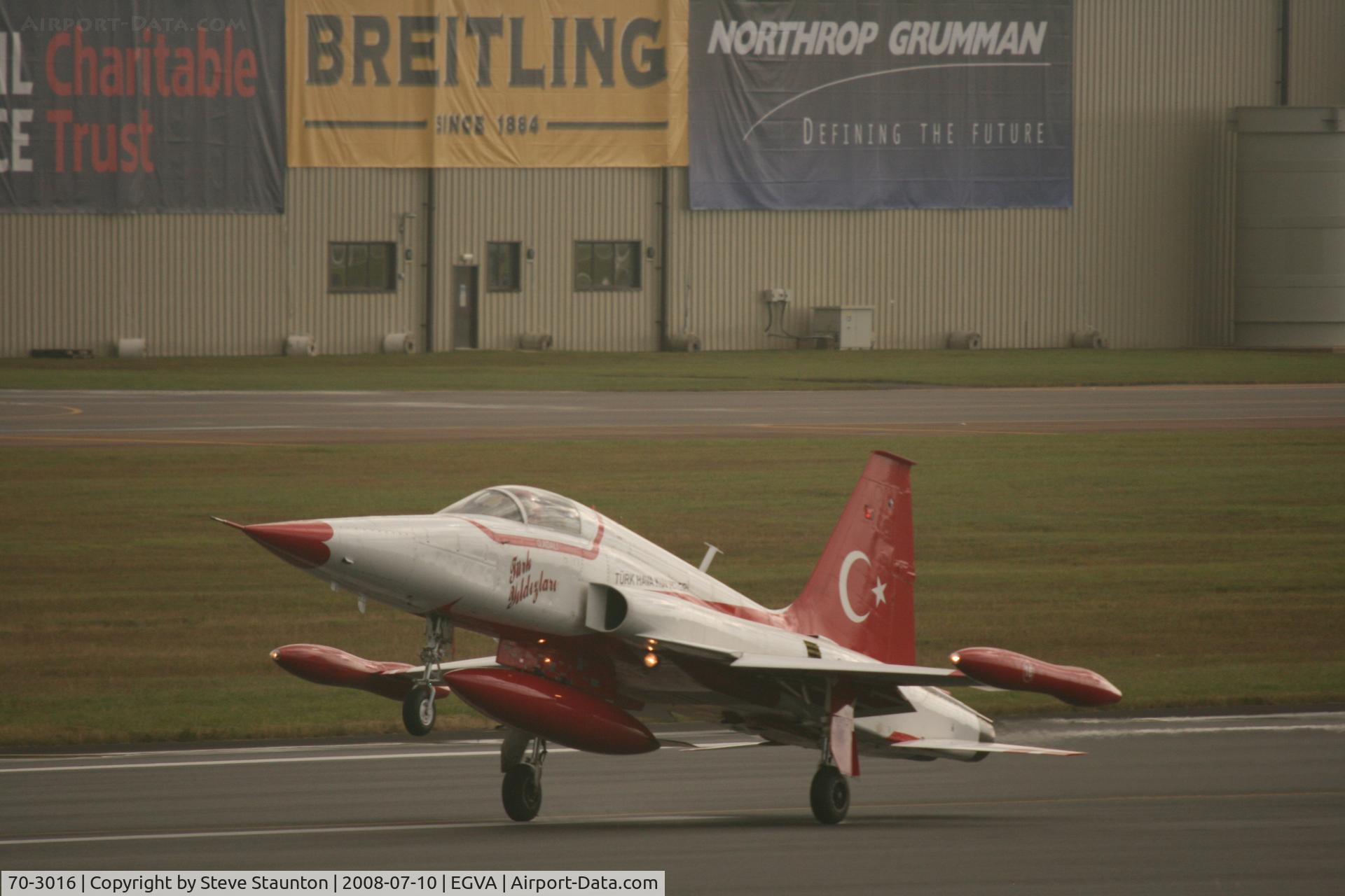 70-3016, Northrop NF-5A Freedom Fighter C/N 3016, Taken at the Royal International Air Tattoo 2008 during arrivals and departures (show days cancelled due to bad weather)