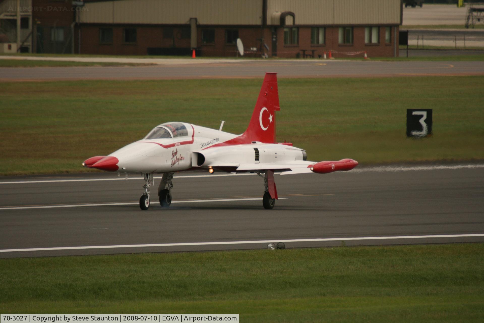 70-3027, Northrop NF-5A Freedom Fighter C/N 3027, Taken at the Royal International Air Tattoo 2008 during arrivals and departures (show days cancelled due to bad weather)