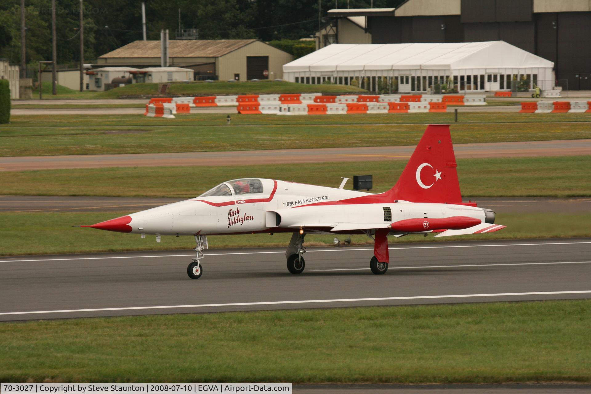 70-3027, Northrop NF-5A Freedom Fighter C/N 3027, Taken at the Royal International Air Tattoo 2008 during arrivals and departures (show days cancelled due to bad weather)