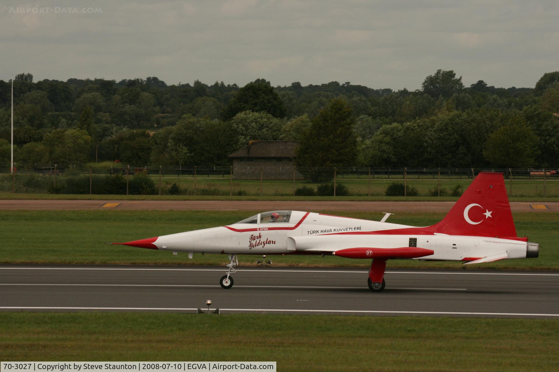 70-3027, Northrop NF-5A Freedom Fighter C/N 3027, Taken at the Royal International Air Tattoo 2008 during arrivals and departures (show days cancelled due to bad weather)