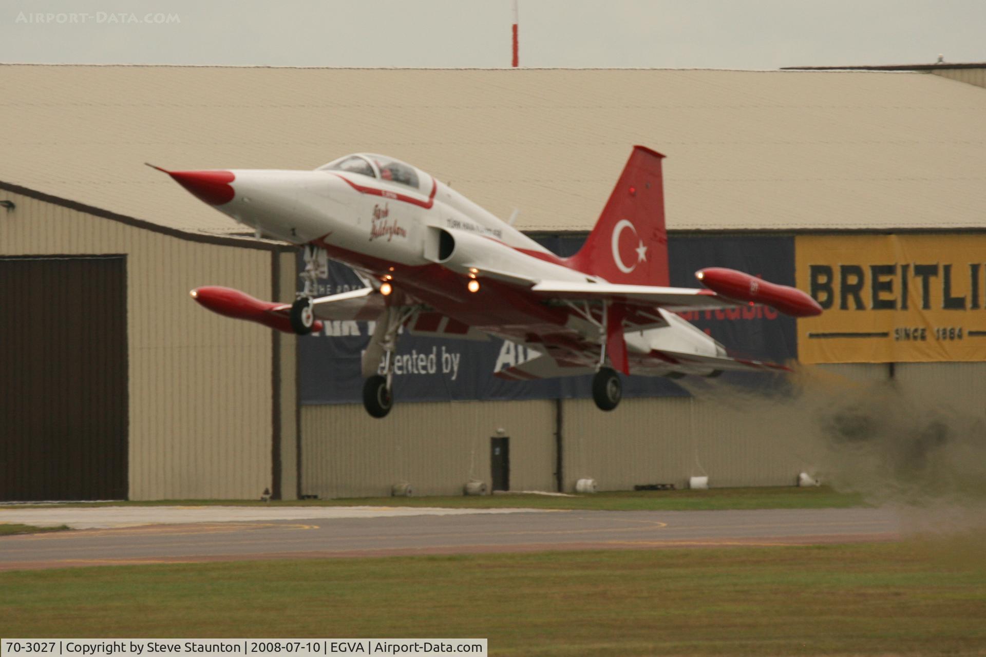 70-3027, Northrop NF-5A Freedom Fighter C/N 3027, Taken at the Royal International Air Tattoo 2008 during arrivals and departures (show days cancelled due to bad weather)
