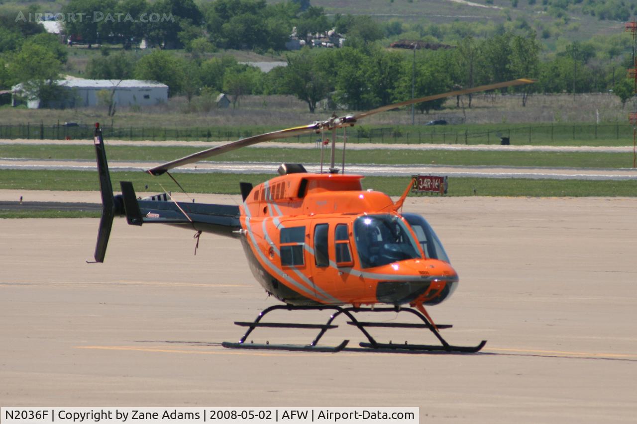 N2036F, 1995 Bell 206L-4 LongRanger IV LongRanger C/N 52123, Bell 407 on the ramp at Alliance airport
