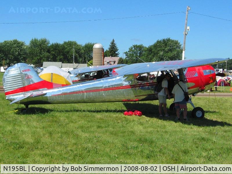 N195BL, 1952 Cessna 195 C/N 7872, Airventure 2008 - Oshkosh, WI