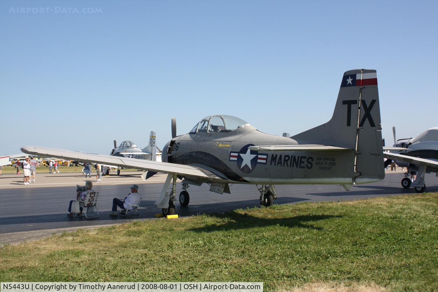 N5443U, North American T-28B Trojan C/N 219-46, EAA AirVenture 2008