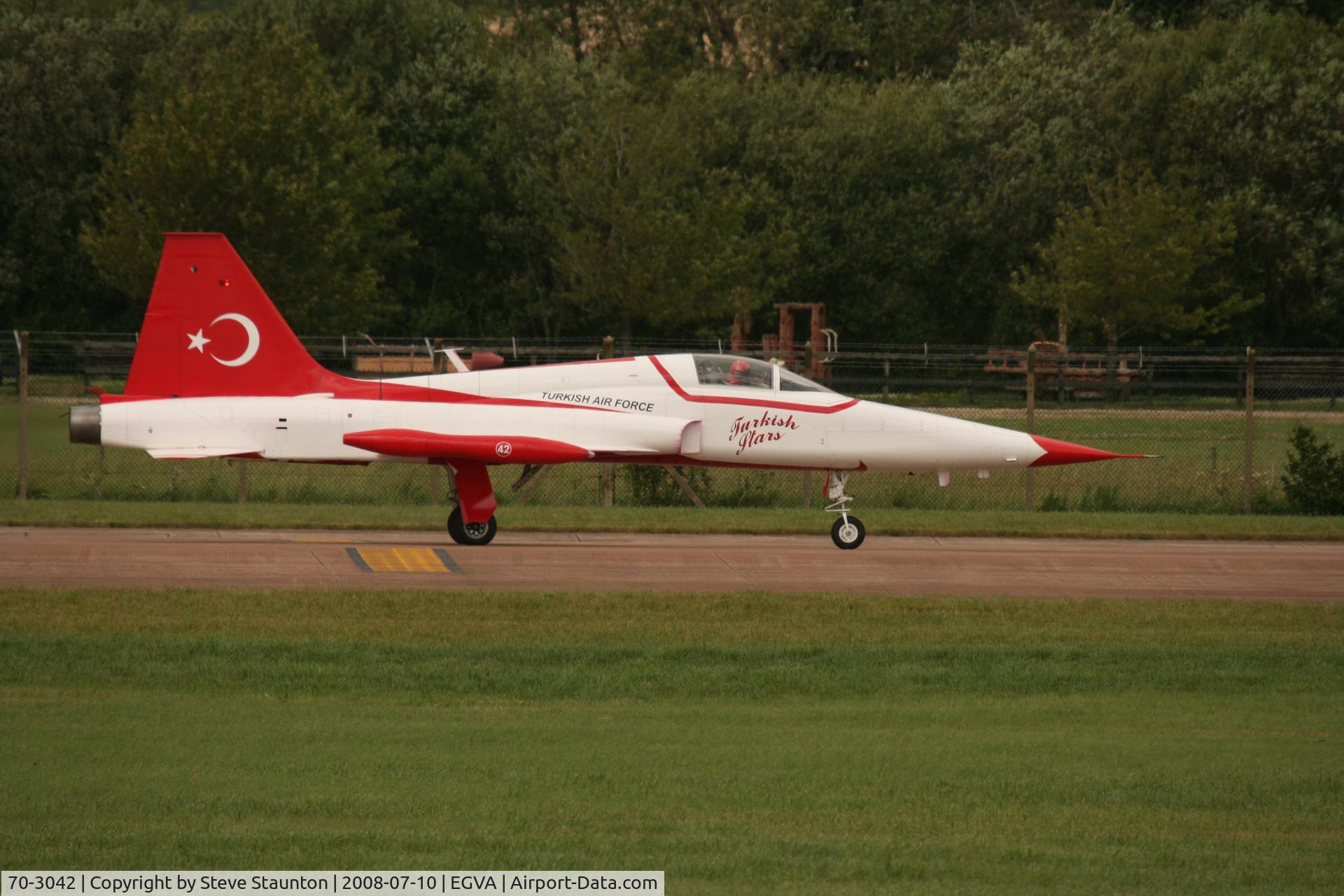 70-3042, Northrop NF-5 Freedom Fighter C/N 3042, Taken at the Royal International Air Tattoo 2008 during arrivals and departures (show days cancelled due to bad weather)