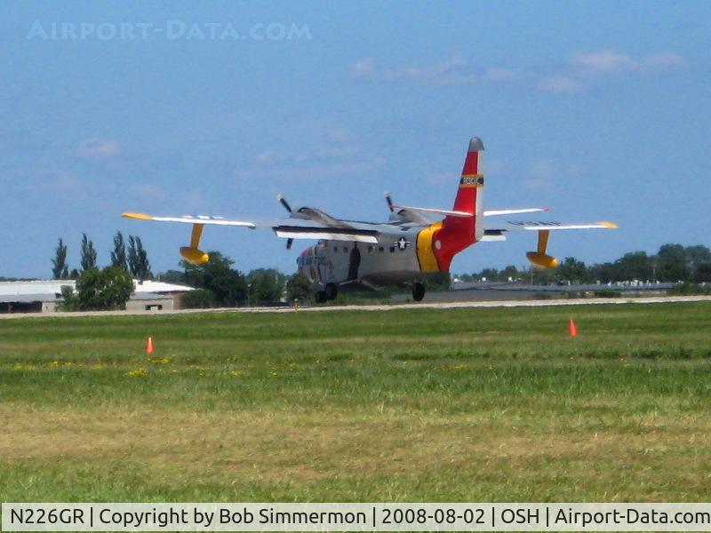 N226GR, 1954 Grumman HU-16E Albatross C/N G-359, Landing on 36 at Airventure 2008.