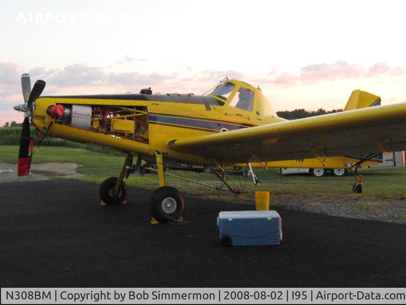 N308BM, 2008 Air Tractor Inc AT-502B C/N 502B-2628, Getting some repair work on the ramp at Kenton, OH