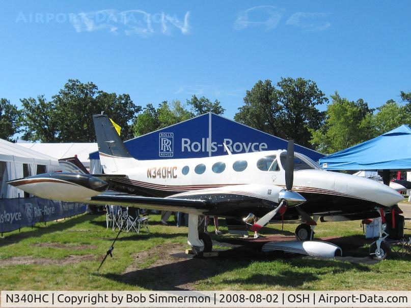 N340HC, 1979 Cessna 340A C/N 340A0638, On display with Rolls Royce engine conversion at Airventure 2008 - Oshkosh, WI
