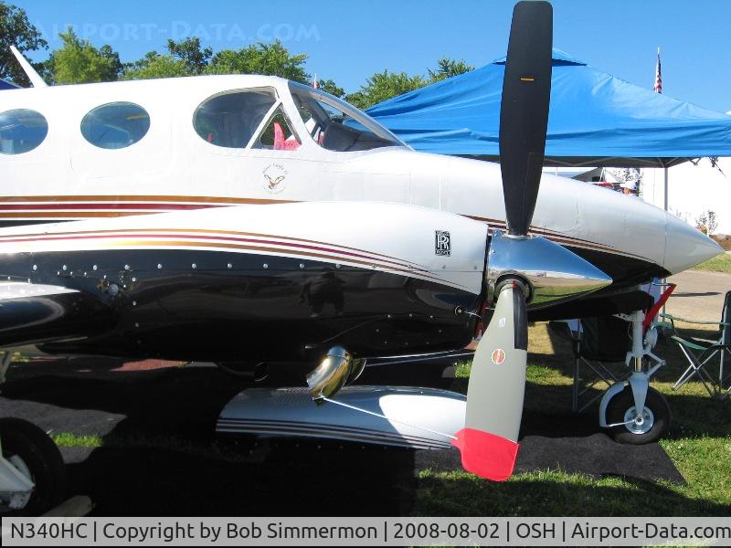 N340HC, 1979 Cessna 340A C/N 340A0638, On display with Rolls Royce engine conversion at Airventure 2008 - Oshkosh, WI