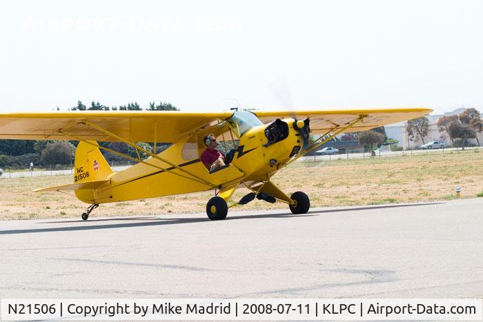 N21506, 1938 Piper J3C-65 Cub Cub C/N 2364, Runup West Coast Piper Cub Fly-in Lompoc 2008