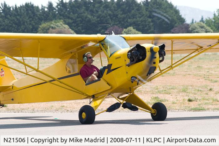 N21506, 1938 Piper J3C-65 Cub Cub C/N 2364, Runup West Coast Piper Cub Fly-in Lompoc 2008