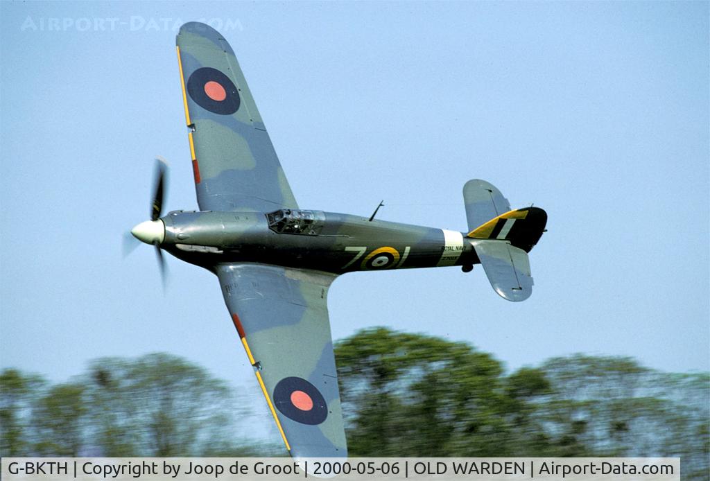 G-BKTH, 1939 Hawker (CCF) Sea Hurricane Mk1B C/N CCF/41H/4013, During the air displays at Old Warden the famous 'corner action' offers great photo opportunities.