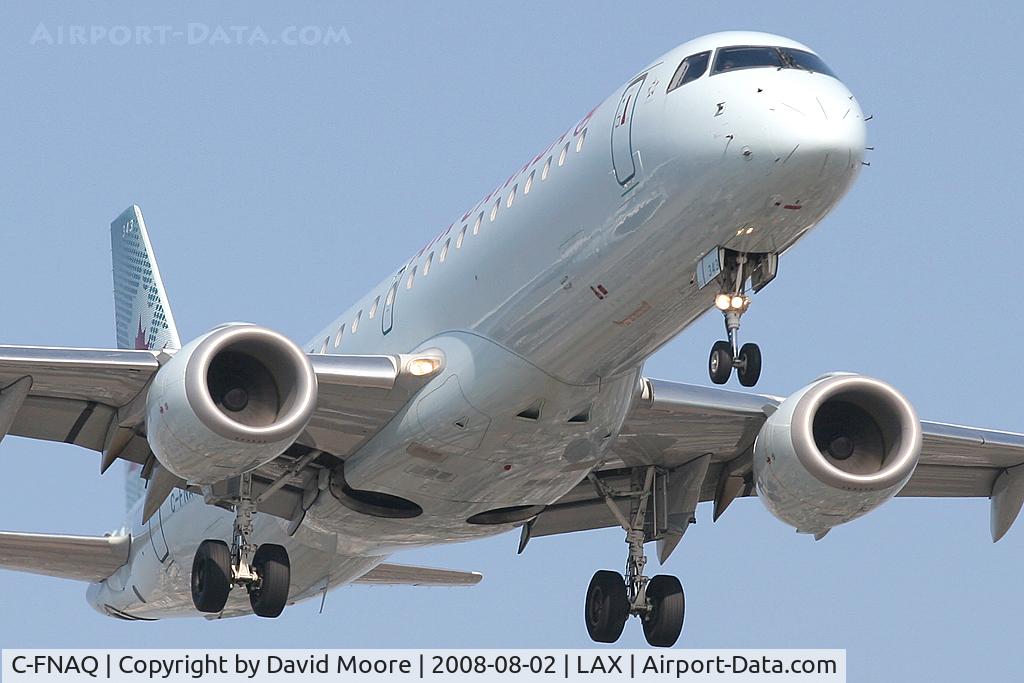 C-FNAQ, 2008 Embraer 190AR (ERJ-190-100IGW) C/N 19000146, On Approach to LAX - This registration # was formerly in use by a Canadian Airlines 737-200