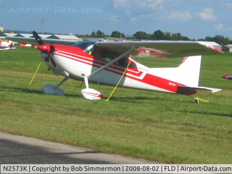 N2573K, 1978 Cessna 180K Skywagon C/N 18052995, In the transient parking area at Fond du Lac, WI during Airventure 2008