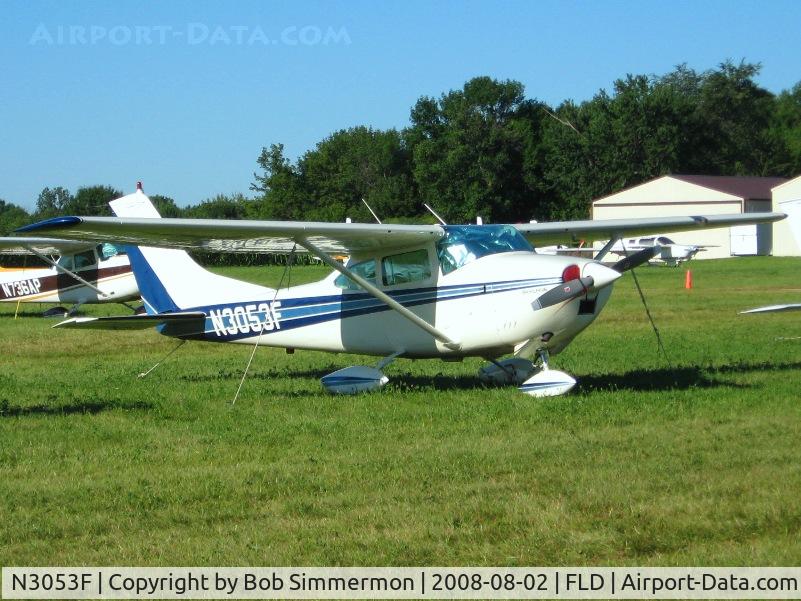 N3053F, 1966 Cessna 182J Skylane C/N 18257153, In the transient parking area at Fond du Lac, WI during Airventure 2008