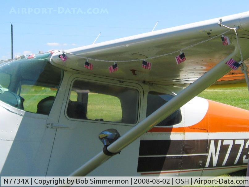N7734X, 1961 Cessna 172B C/N 17248234, Nice & patriotic.  Airventure 2008 - Oshkosh, WI