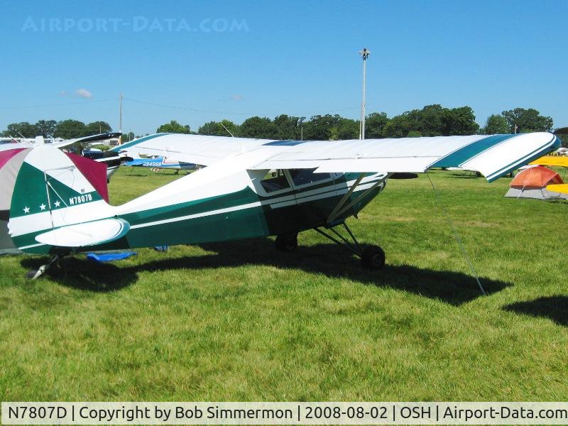 N7807D, 1957 Piper PA-22-150 C/N 22-5451, Airventure 2008 - Oshkosh, WI