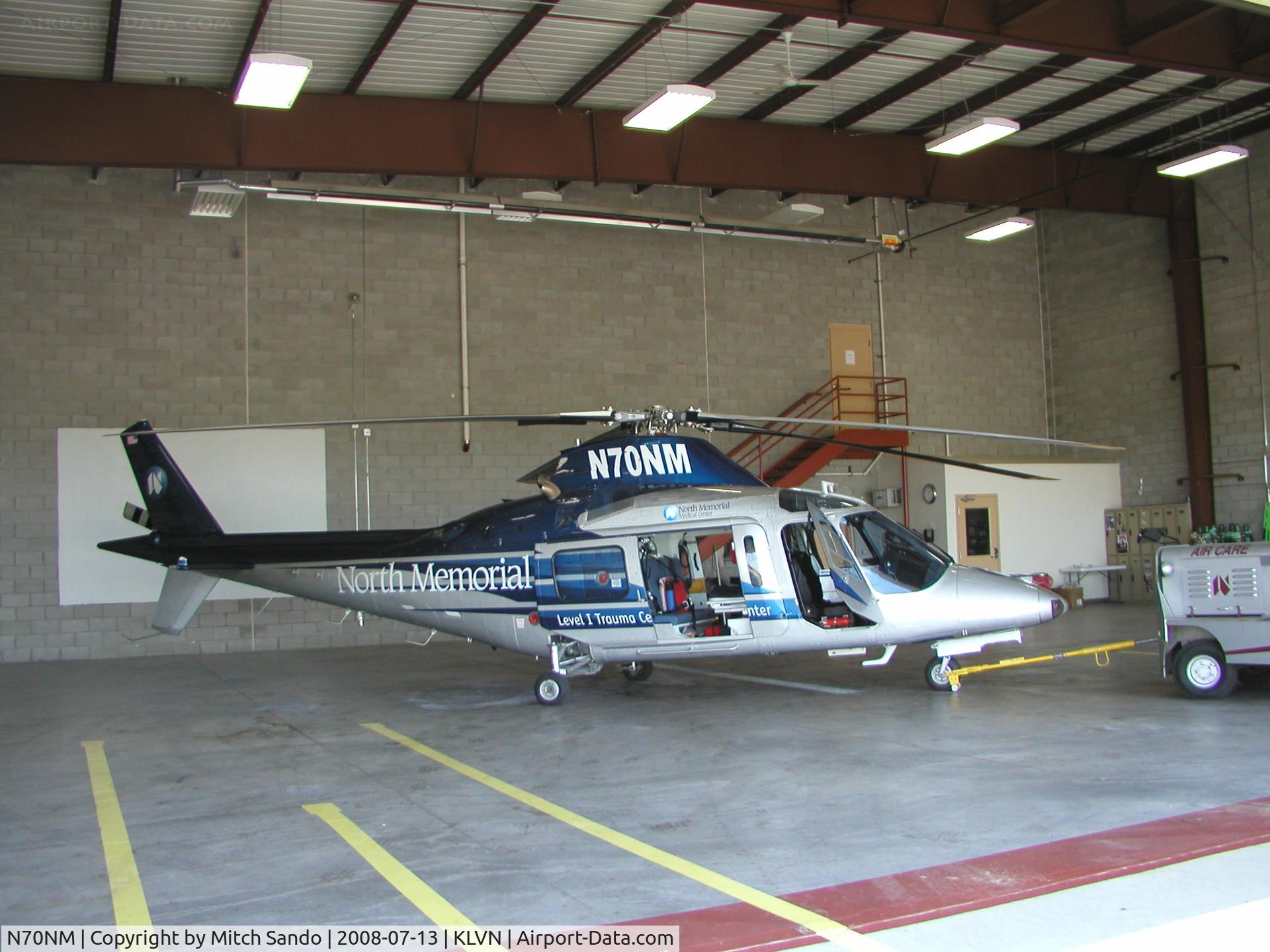 N70NM, 1992 Agusta A-109C C/N 7664, Parked inside the hangar.
