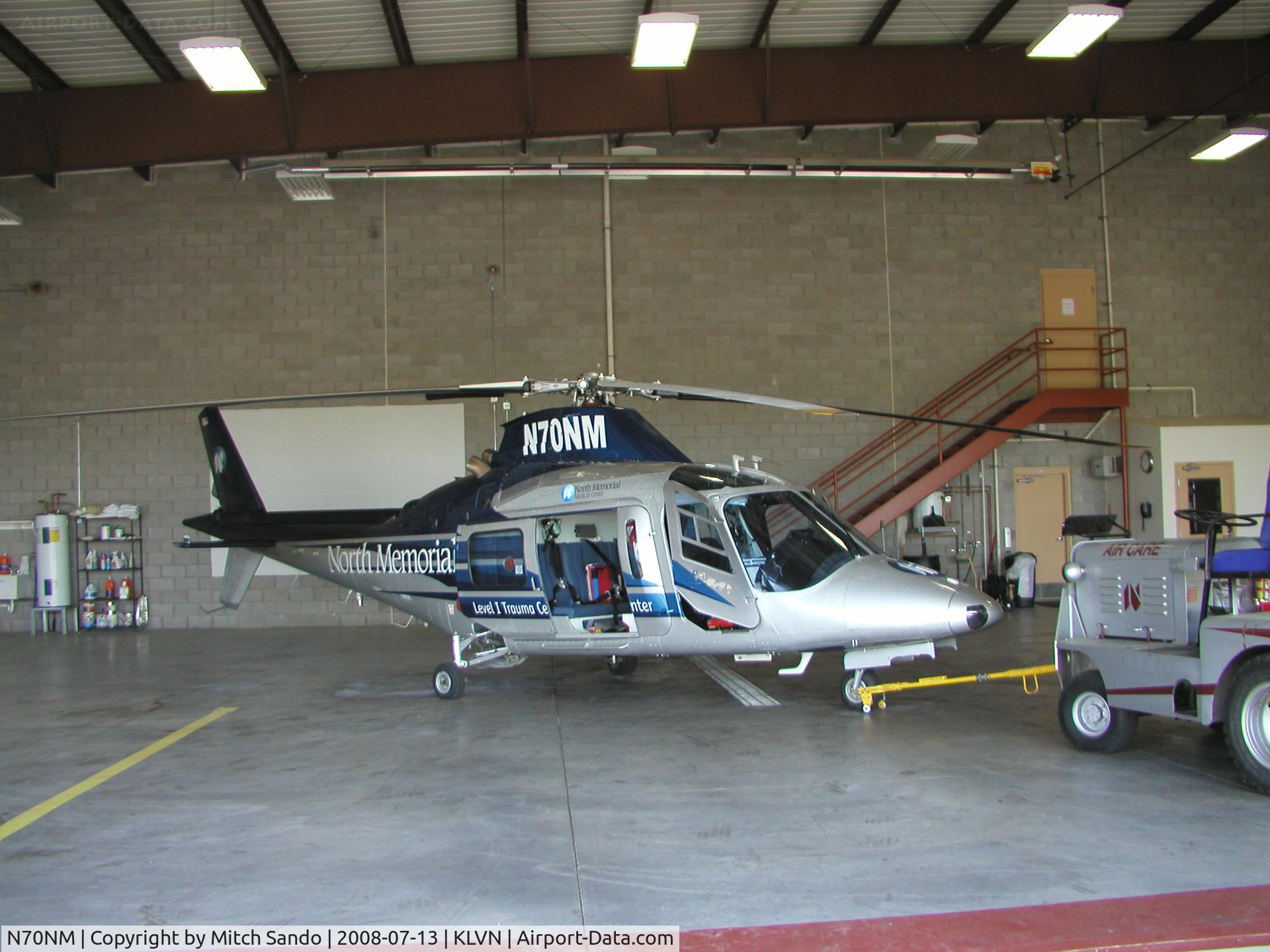 N70NM, 1992 Agusta A-109C C/N 7664, Parked inside the hangar.