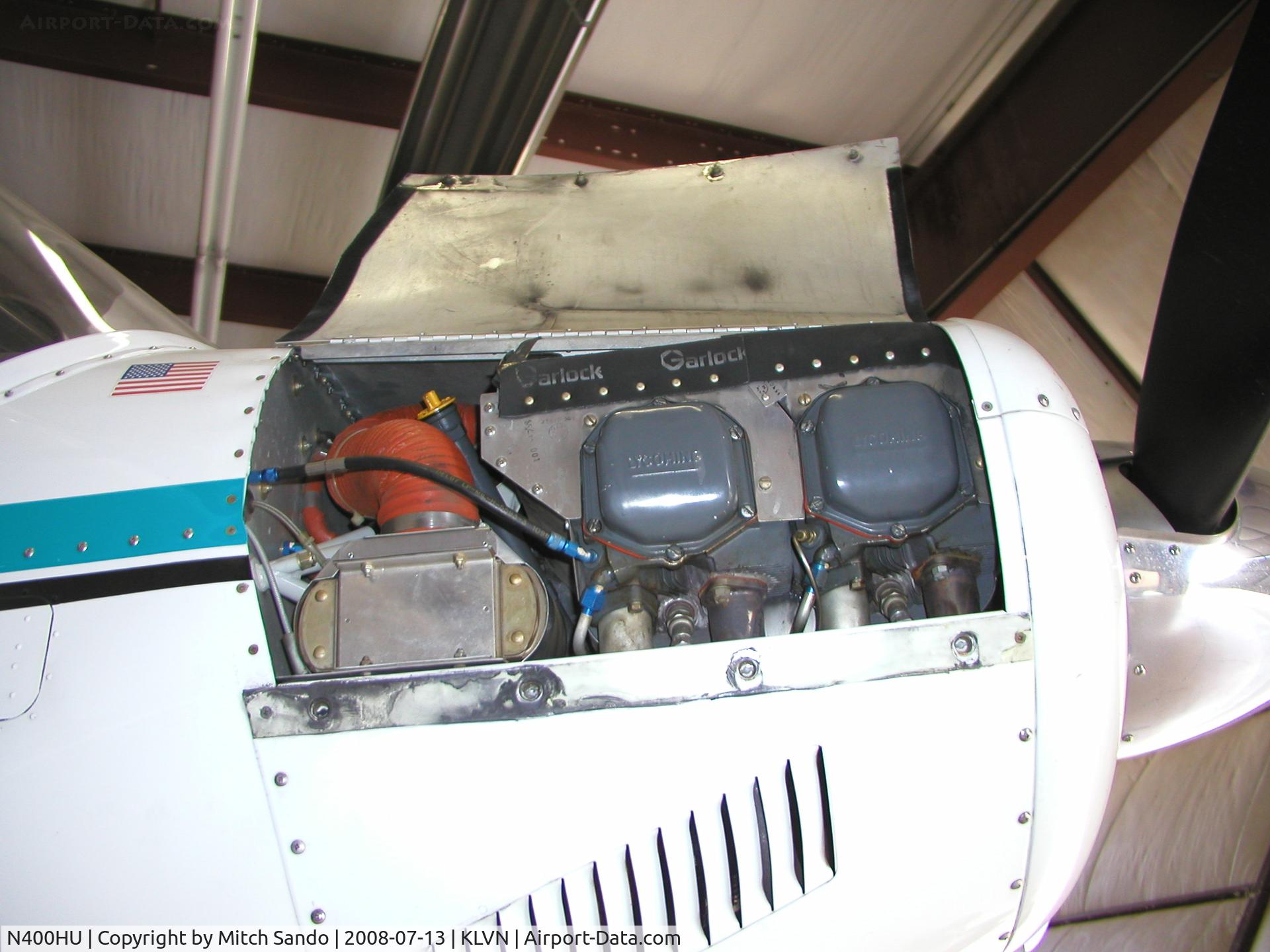 N400HU, 1997 Aviat A-1 Husky C/N 1346, Parked inside the hangar.