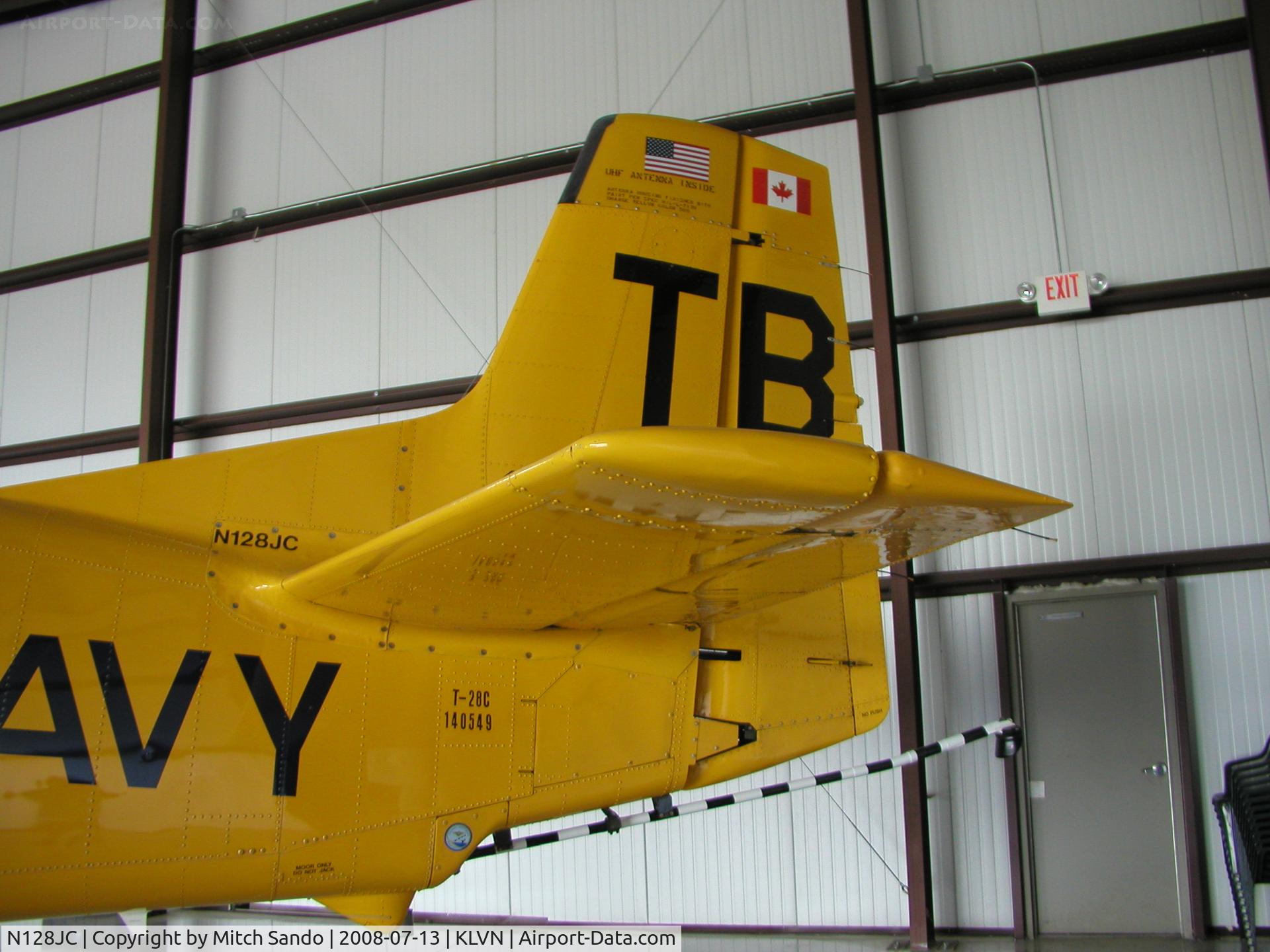 N128JC, 1956 North American T-28C Trojan C/N 226-126 (140549), Julie Clark's T-28 parked inside the ARC Hangar.