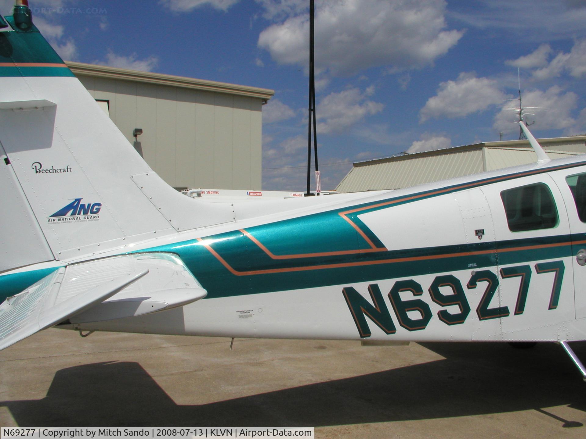 N69277, 1984 Beech 36 Bonanza C/N E-2148, Parked at the fuel pumps.