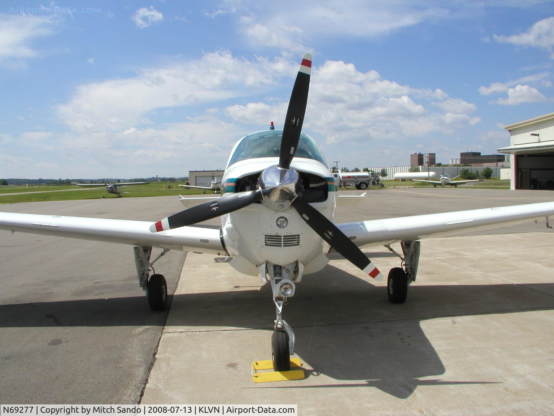 N69277, 1984 Beech 36 Bonanza C/N E-2148, Parked at the fuel pumps.