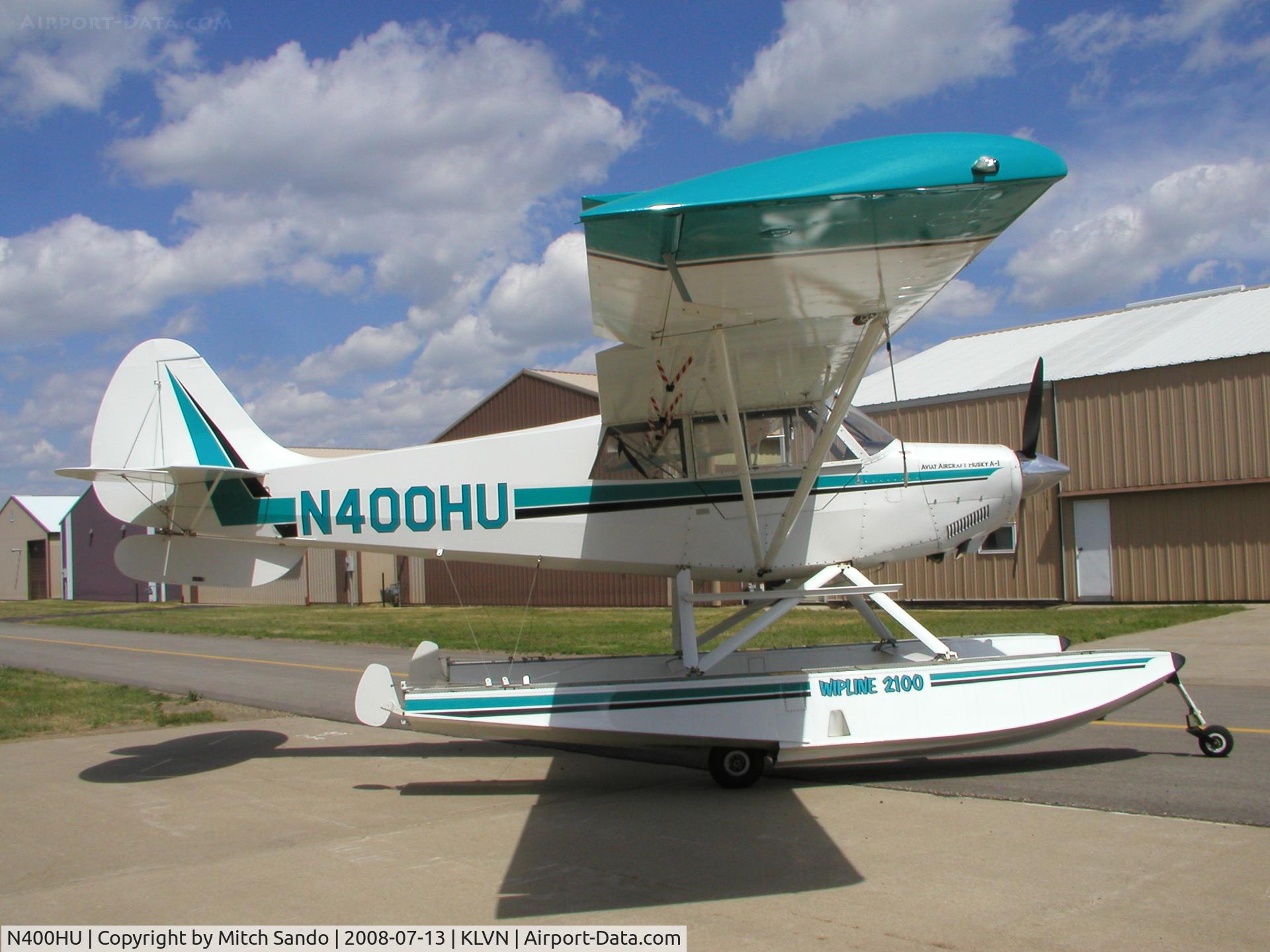N400HU, 1997 Aviat A-1 Husky C/N 1346, Parked outside the hangar.