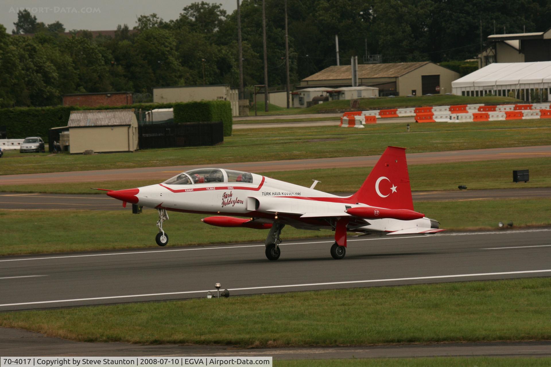 70-4017, Northrop NF-5 Freedom Fighter C/N 4017, Taken at the Royal International Air Tattoo 2008 during arrivals and departures (show days cancelled due to bad weather)