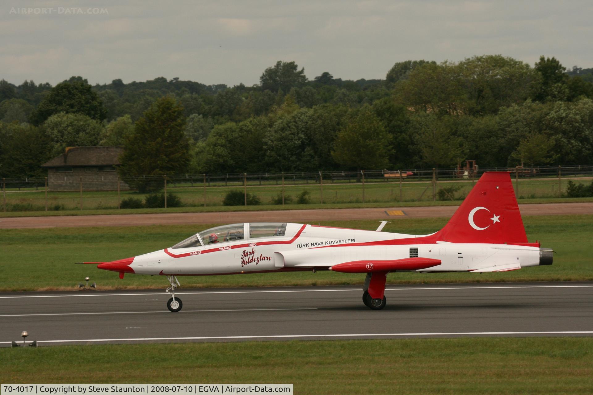 70-4017, Northrop NF-5 Freedom Fighter C/N 4017, Taken at the Royal International Air Tattoo 2008 during arrivals and departures (show days cancelled due to bad weather)