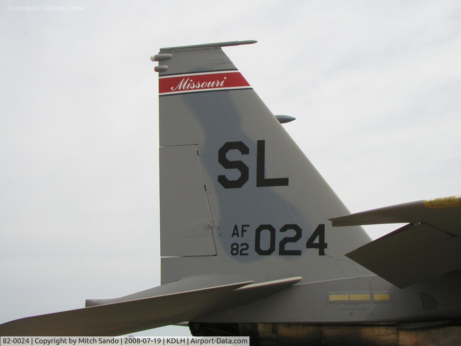 82-0024, 1982 McDonnell Douglas F-15C Eagle C/N 0838/C255, Duluth Air and Aviation Expo 2008.