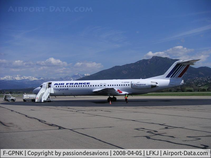 F-GPNK, 1990 Fokker 100 (F-28-0100) C/N 11324, at Ajaccio