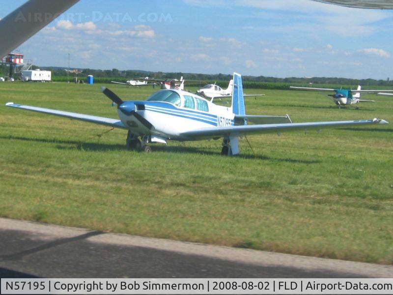 N57195, 1983 Mooney M20K C/N 25-0791, In the transient parking area at Fond du Lac, WI during Airventure 2008