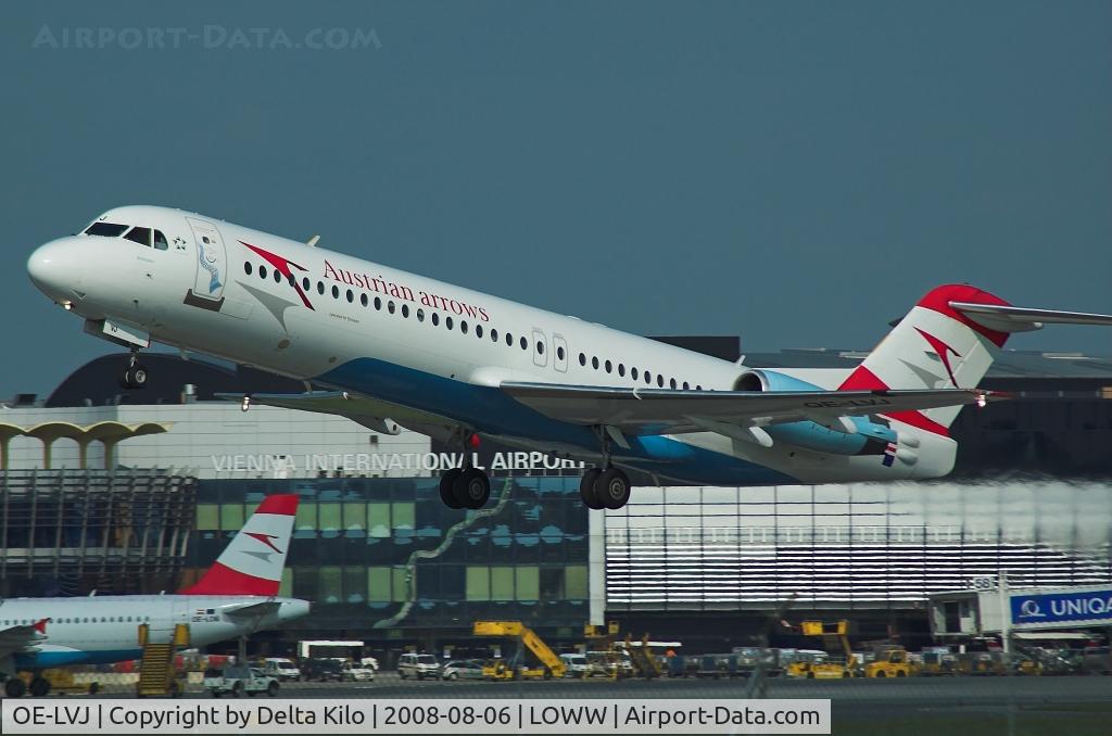 OE-LVJ, 1991 Fokker 100 (F-28-0100) C/N 11359, AUSTRIAN ARROWS
