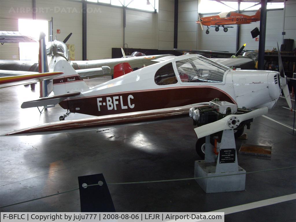 F-BFLC, Gardan GY-20 Minicab C/N 3, on display at Angers Loire muséum