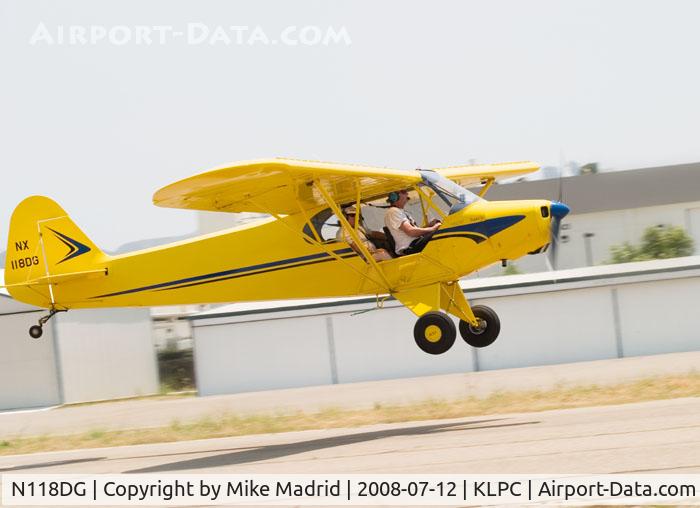 N118DG, 2008 Piper PA-18 Replica C/N 001, Arriving West Coast Piper Cub Fly-in 2008 Lompoc