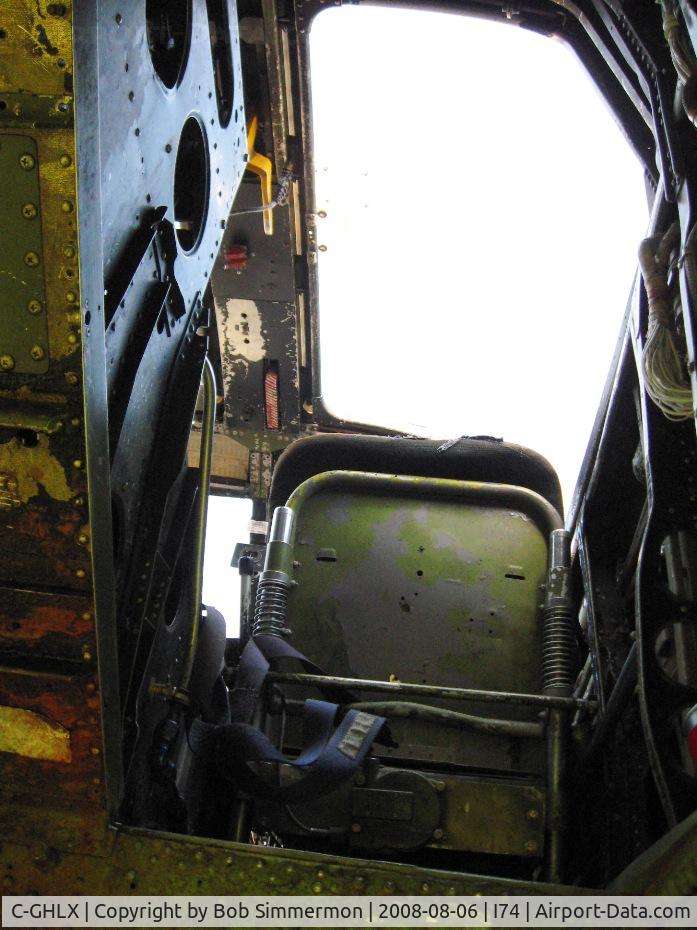 C-GHLX, 1944 Douglas A-26C Invader C/N 29227, Standing in the bomb bay looking up to the cockpit at the RH seat.  This is originally a 2-seat trainer version.